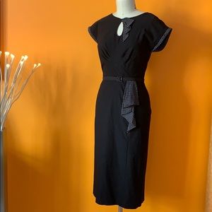 Stop Staring XL black wiggle dress w/ belt